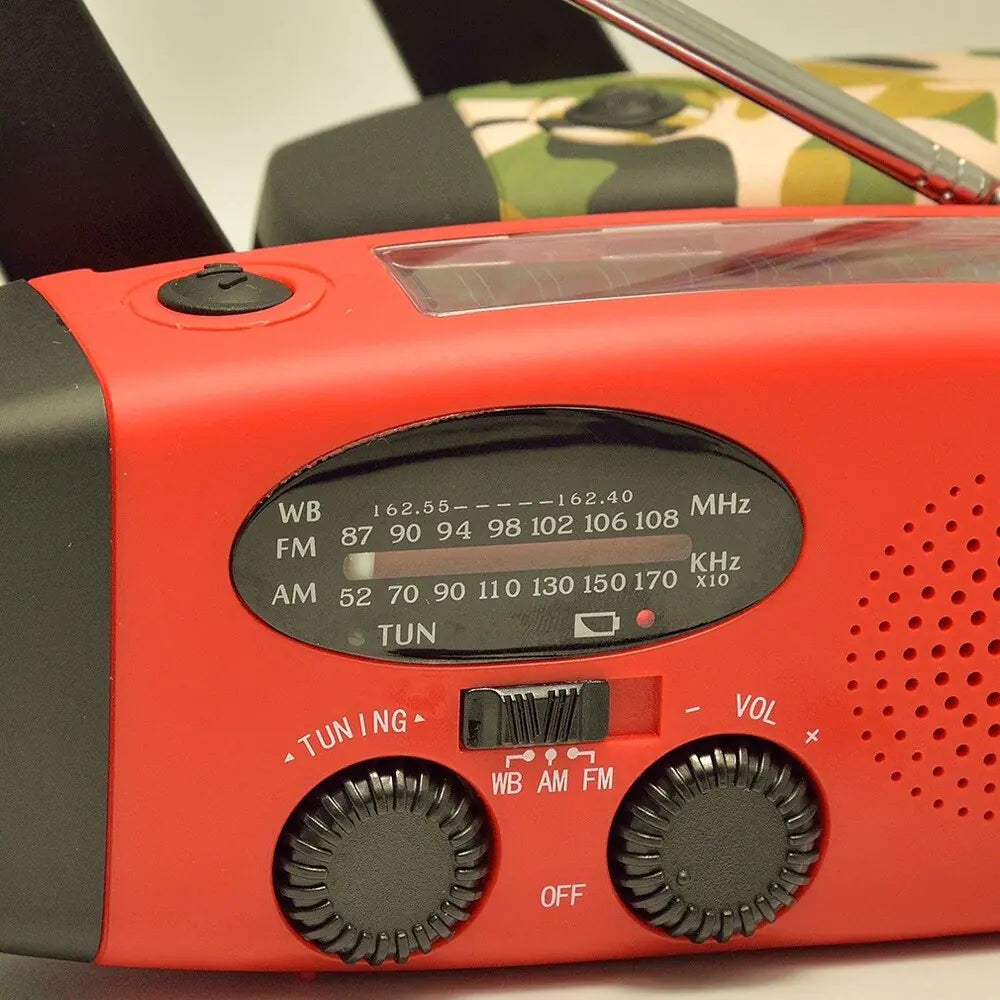 Portable Emergency Radio with LED Flashlight