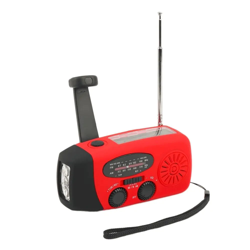 Portable Emergency Radio with LED Flashlight