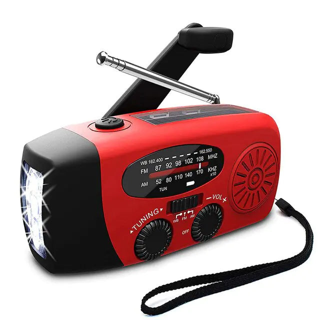 Portable Emergency Radio with LED Flashlight