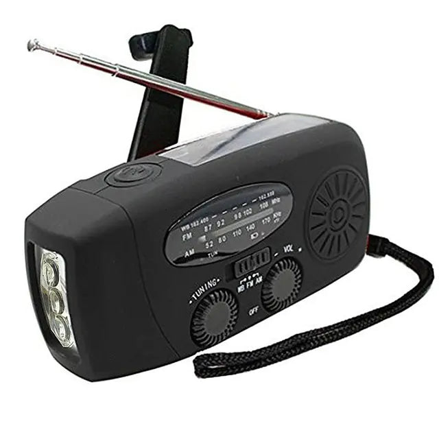 Portable Emergency Radio with LED Flashlight